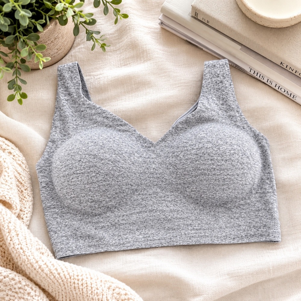 Soma Enbliss Racerback Bralette XXL Gray Heather Wireless Adjustable Strap Bra